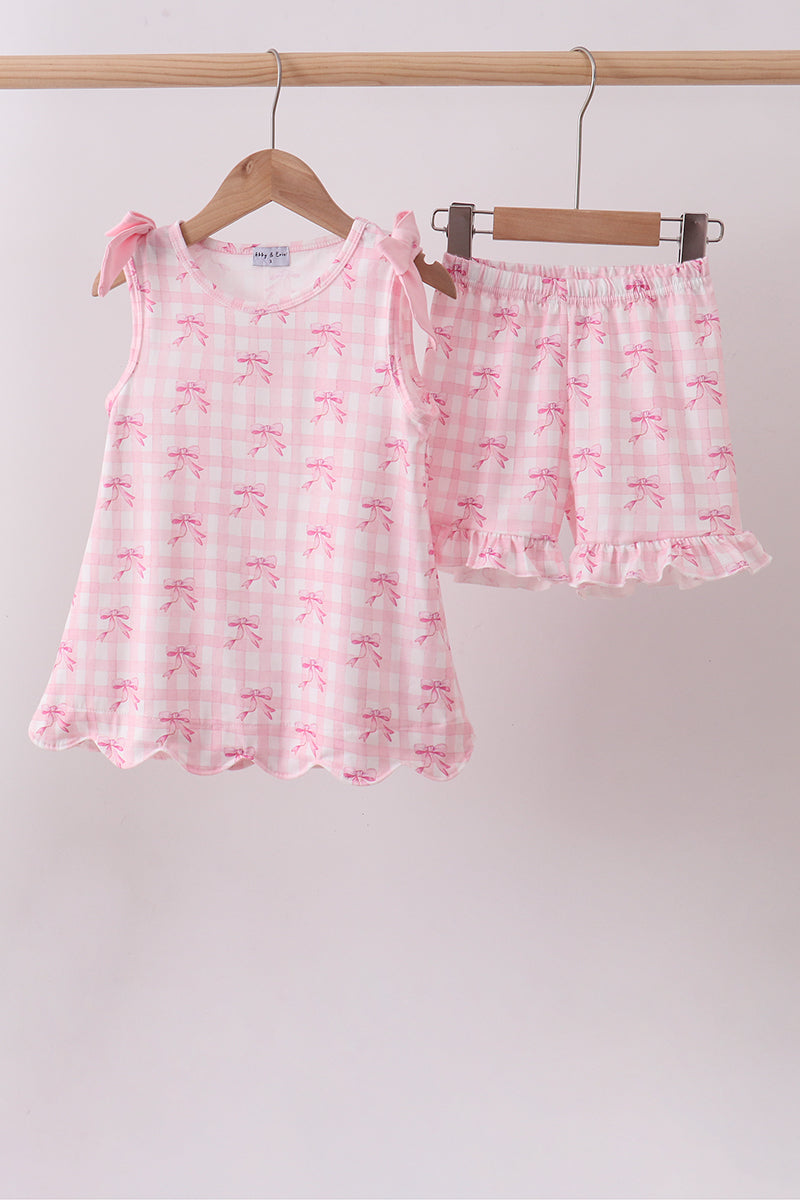 Gingham Bows Short Set