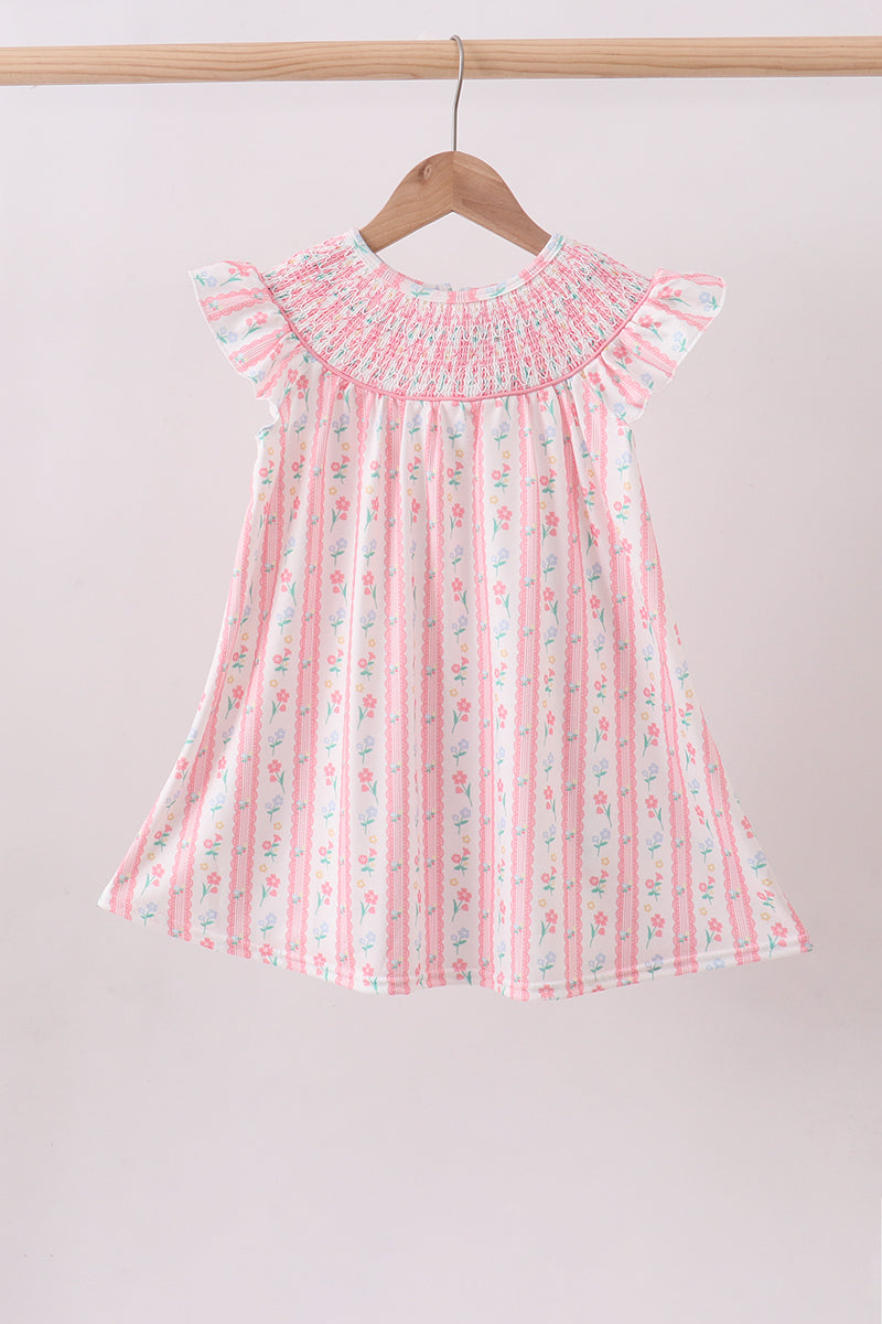 Blush Floral Smocked Dress