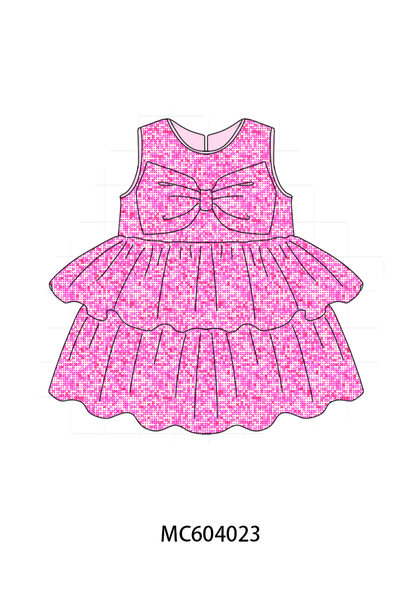 PO86 Rose gold sequin bow dress collection