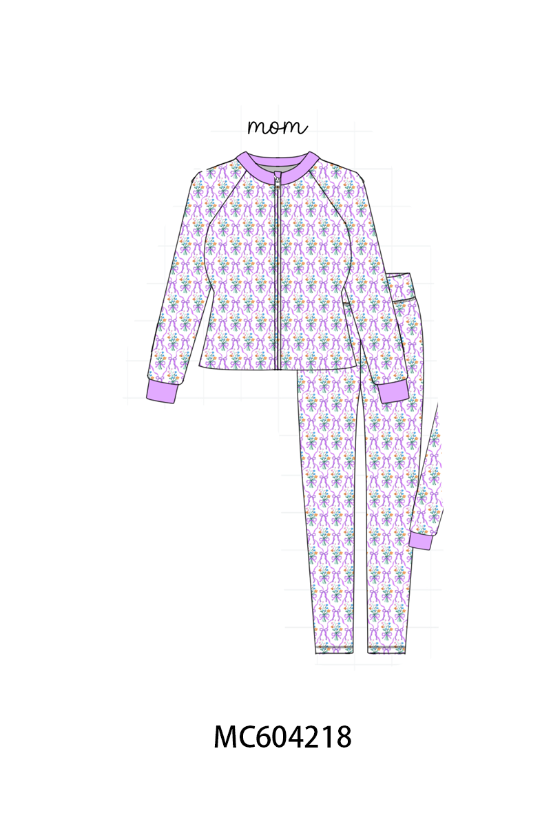 PO86 Multicolored floral print mom&me active pants set collection