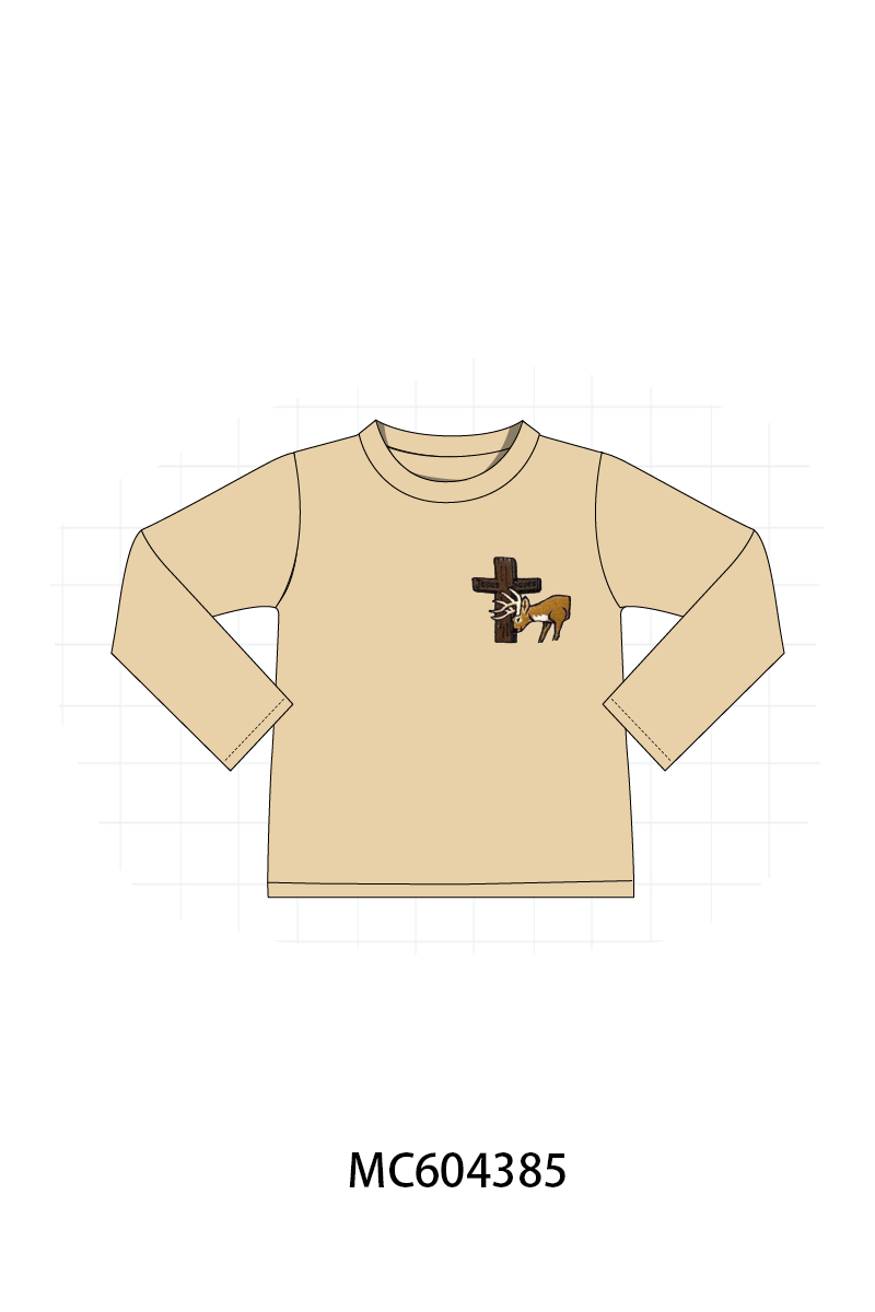 PO86 Camouflage jesus cross deer embroidery collection