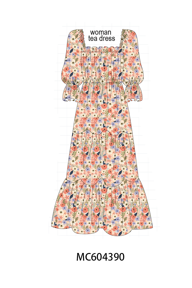 PO86 Coral floral smocked collection