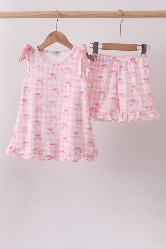 Gingham Bows Short Set
