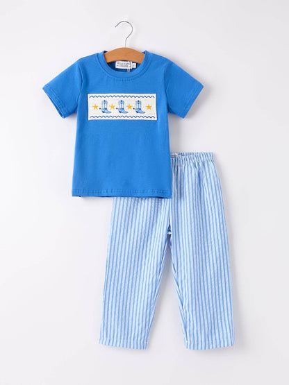 Autumn Blue Striped Boys Set