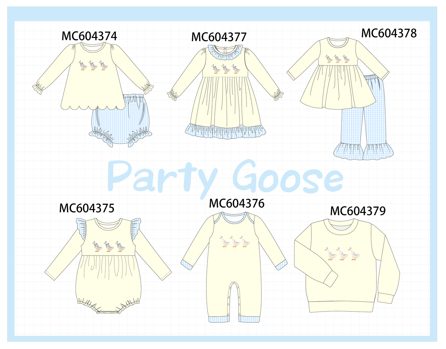 PO86 Beige goose embroidery collection