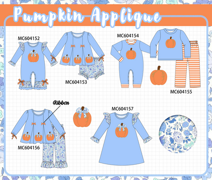 PO86 Blue pumpkin applique collection