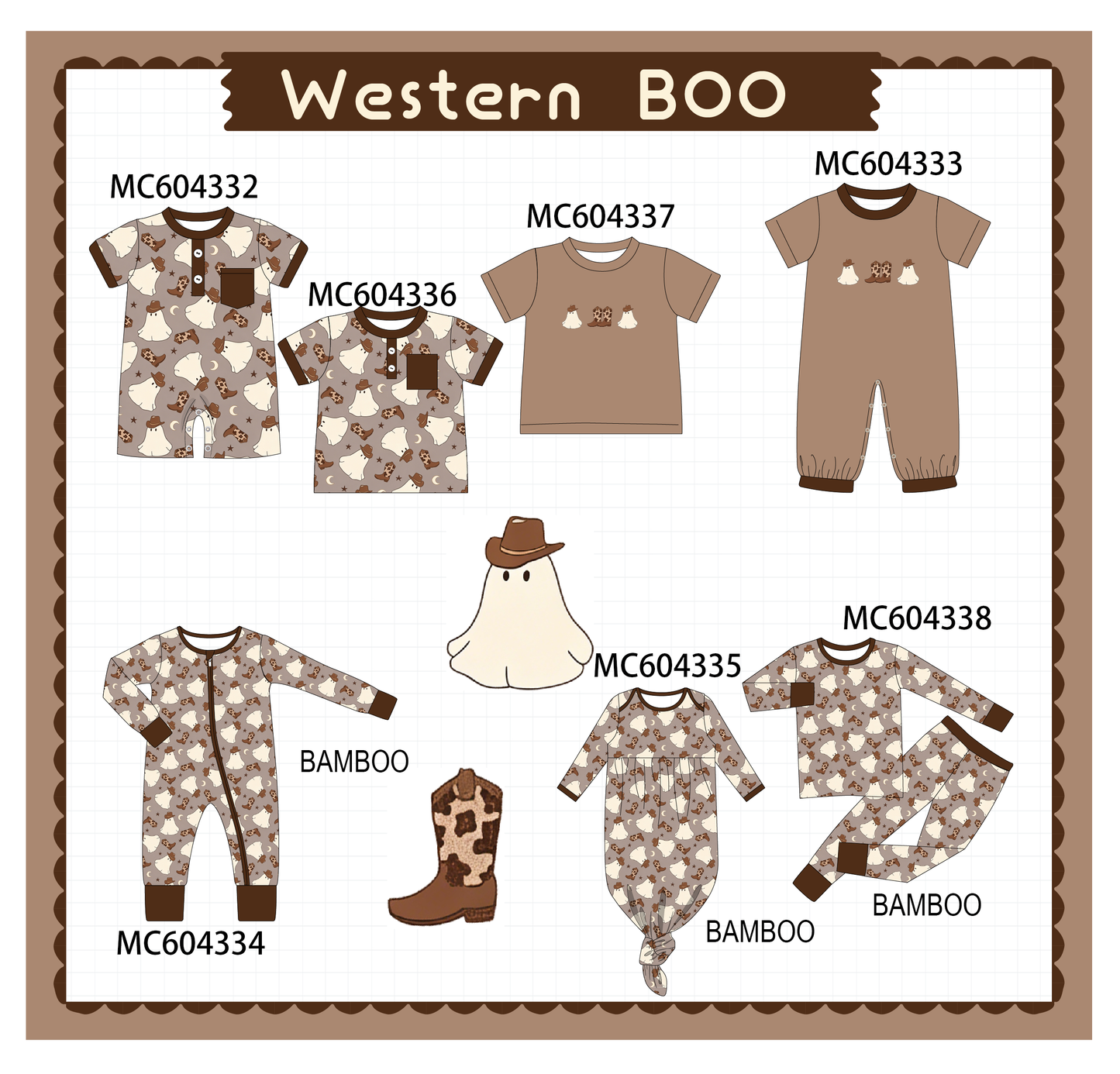 PO86 Brown halloween ghost print collection