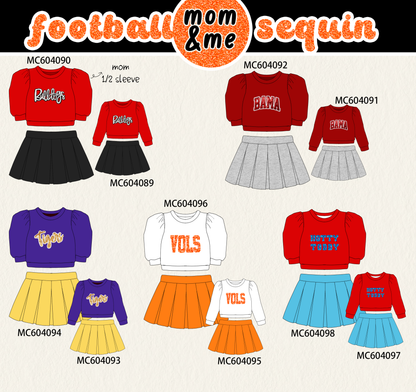 PO86 Football collegiate sequin skorts set collection