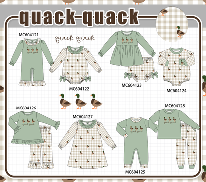 PO86 Green duck quack quack embroidery ruffle collection