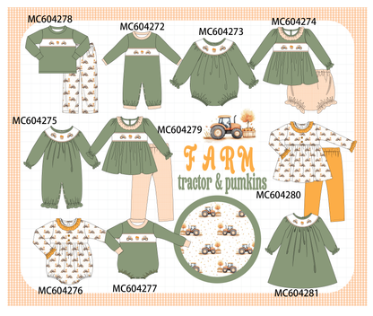 PO86 Green farm embroidery collection