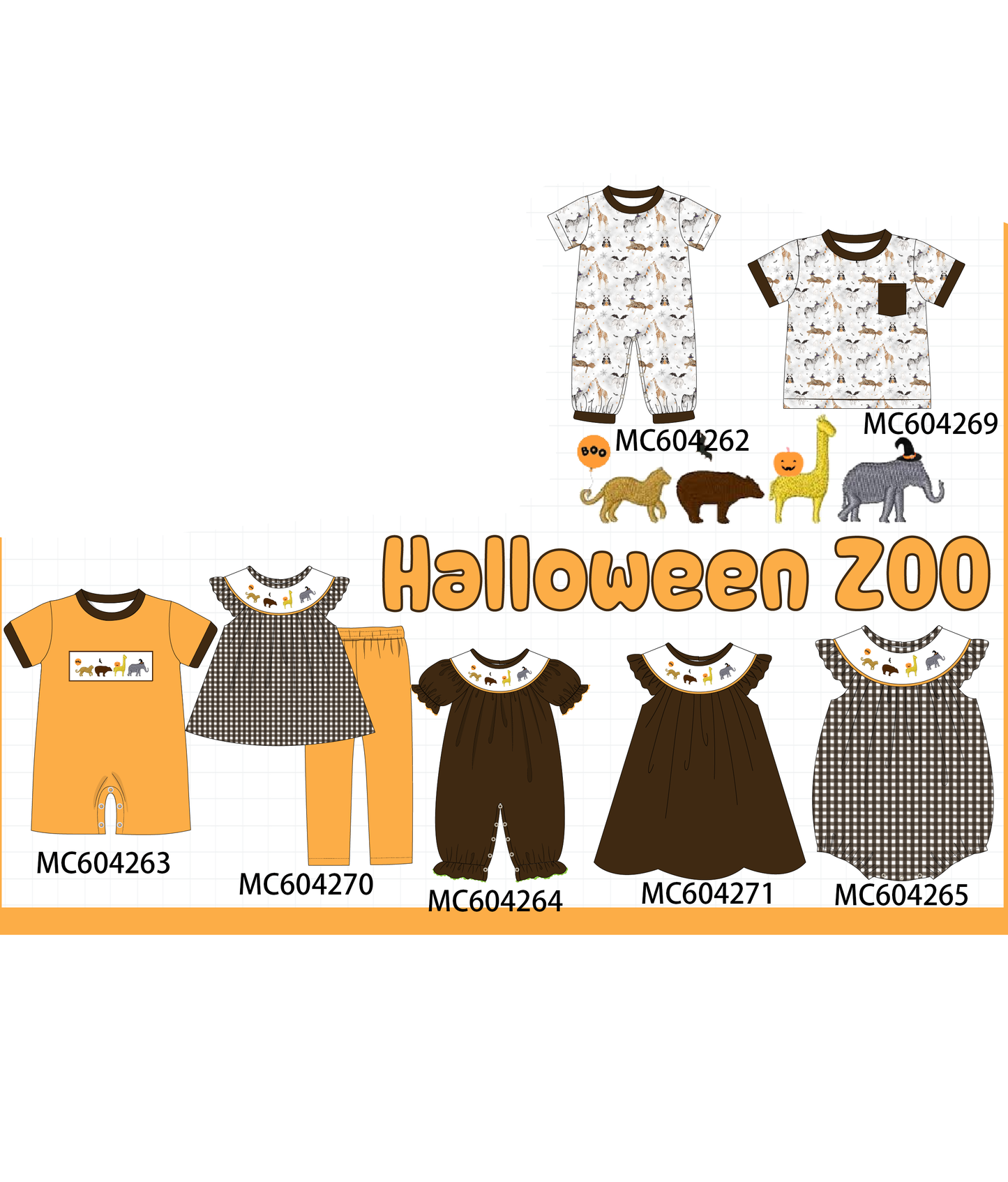 PO86 Halloween zoo embroidery collection 2