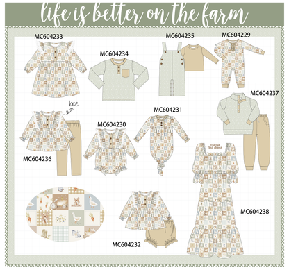 PO86 Life is better on the farm checkered print collection
