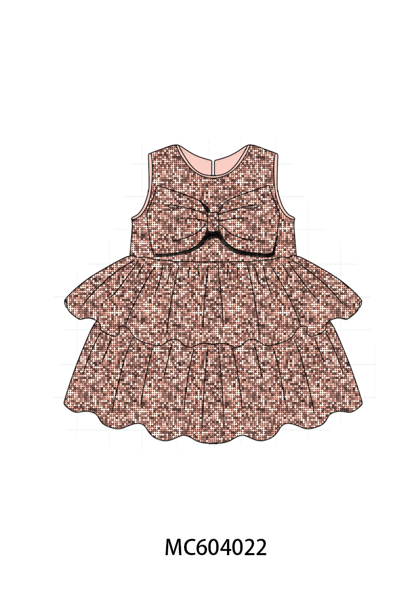 PO86 Rose gold sequin bow dress collection
