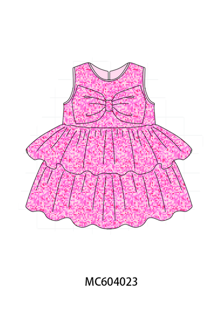 PO86 Rose gold sequin bow dress collection