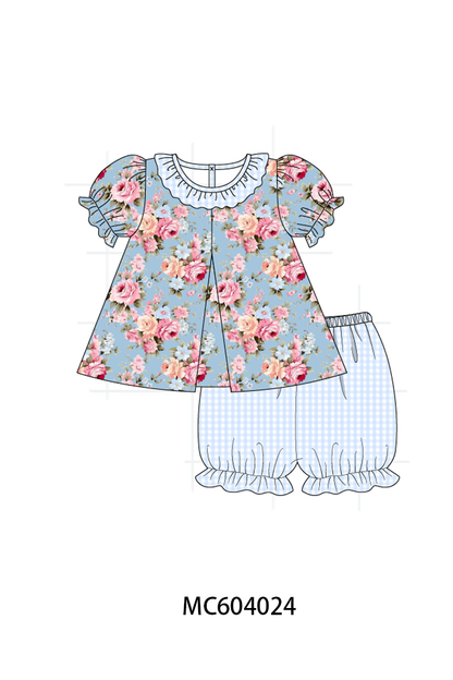 PO86 Blue vintage rose floral print collection