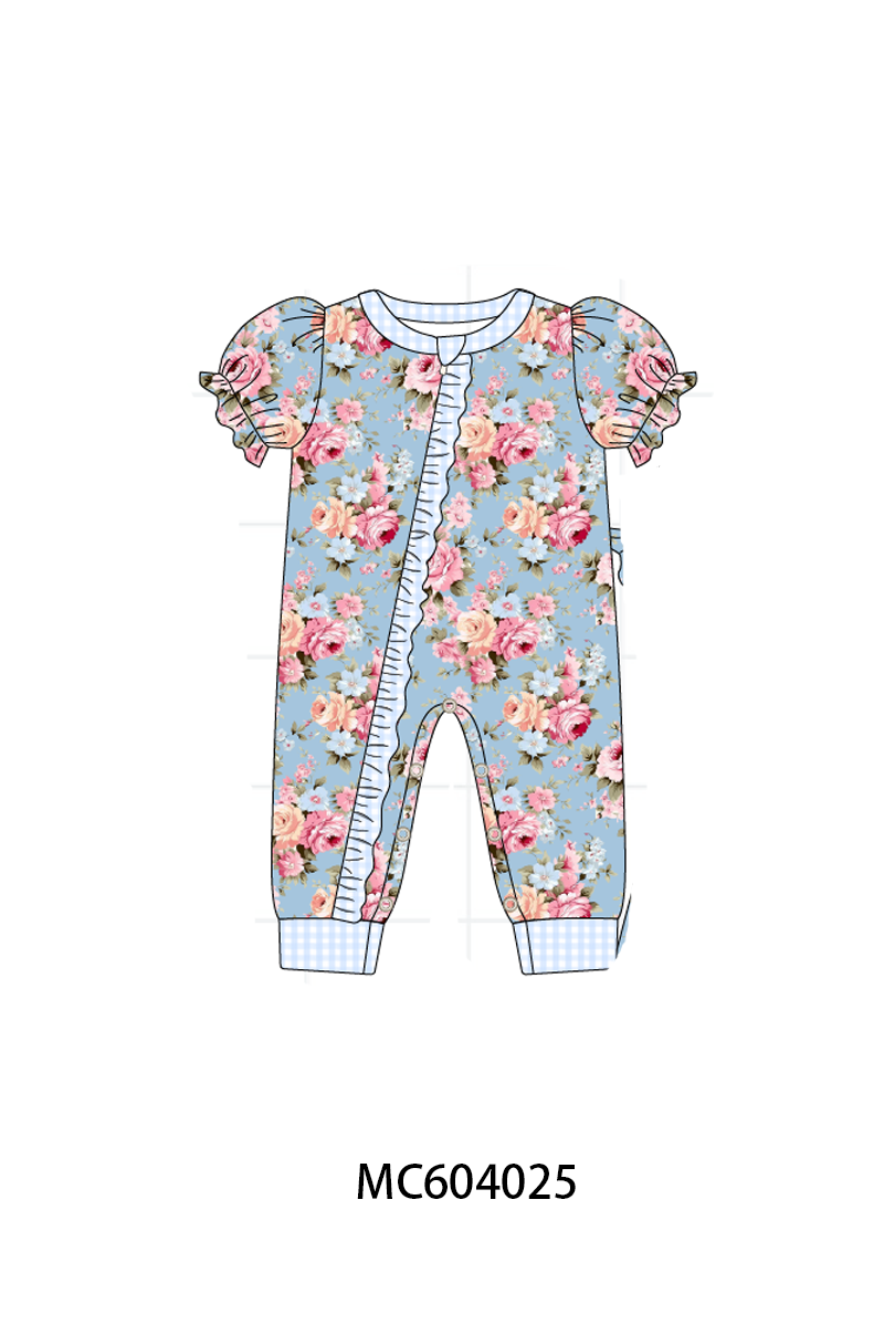 PO86 Blue vintage rose floral print collection