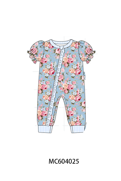 PO86 Blue vintage rose floral print collection