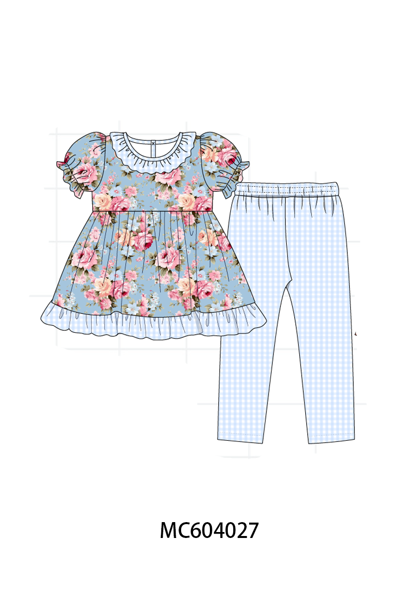 PO86 Blue vintage rose floral print collection