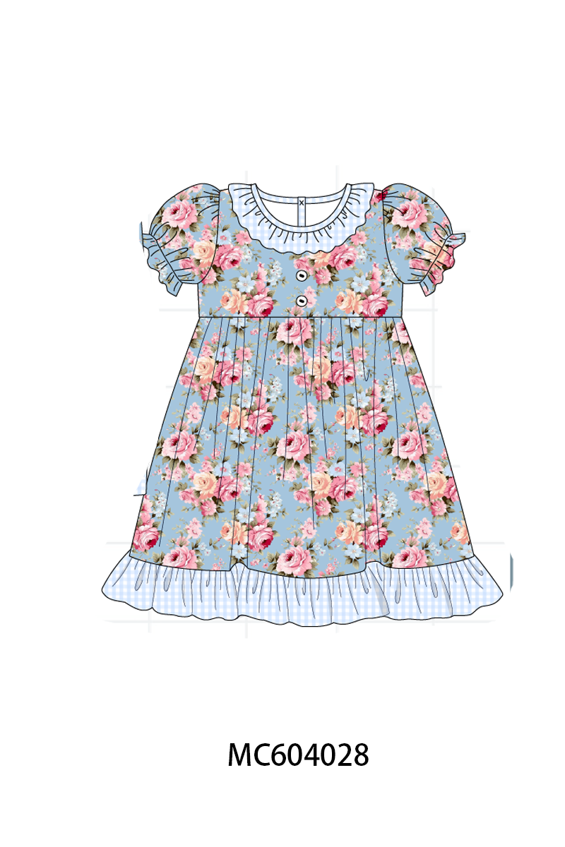PO86 Blue vintage rose floral print collection