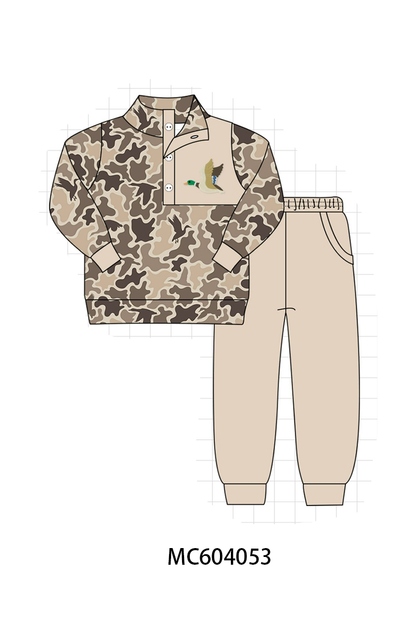 PO86 Camouflage duck embroidery ruffle collection