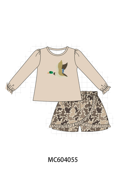 PO86 Camouflage duck embroidery ruffle collection