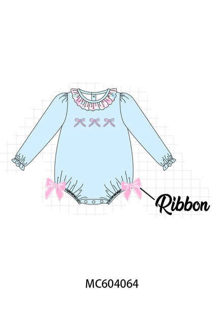 PO86 Blue bow french knot collection