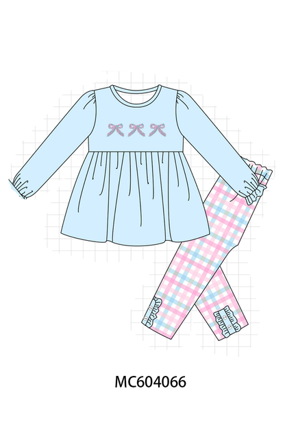 PO86 Blue bow french knot collection