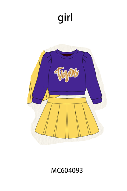 PO86 Football collegiate sequin skorts set collection
