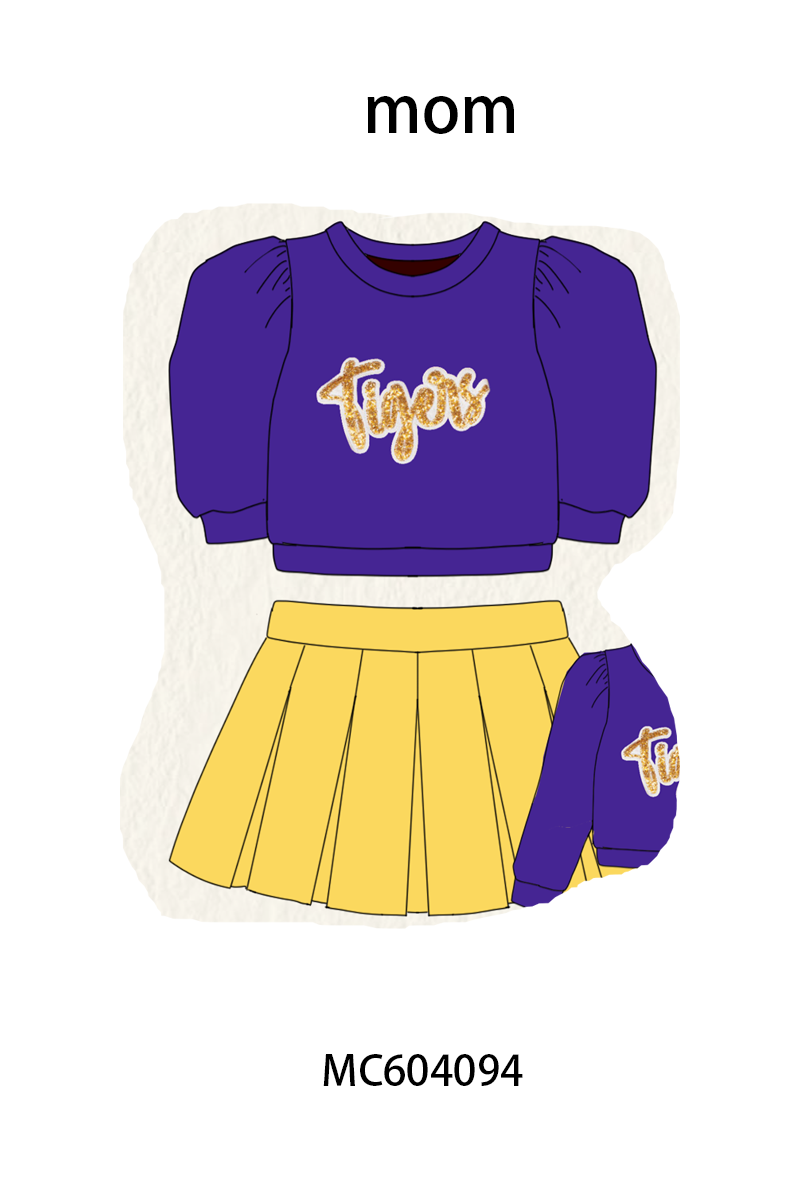 PO86 Football collegiate sequin skorts set collection