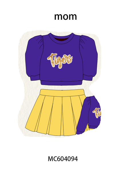 PO86 Football collegiate sequin skorts set collection