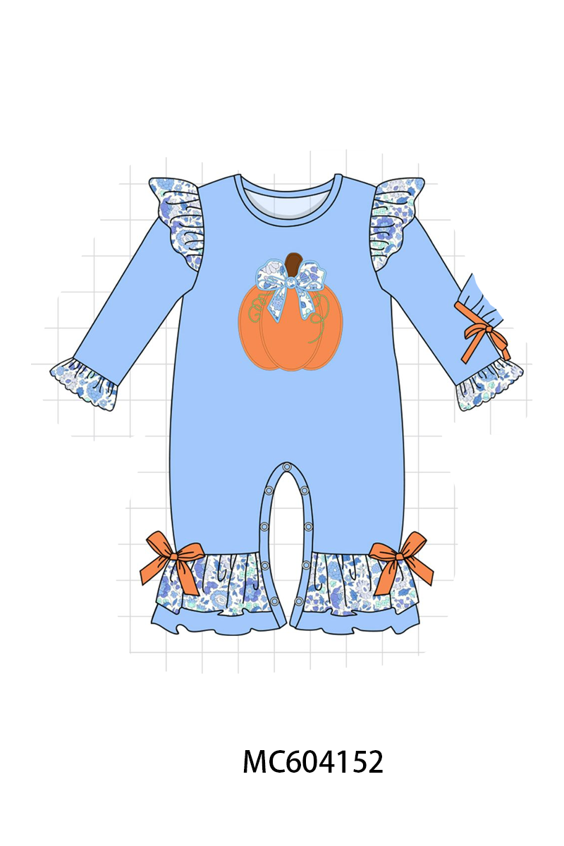 PO86 Blue pumpkin applique collection