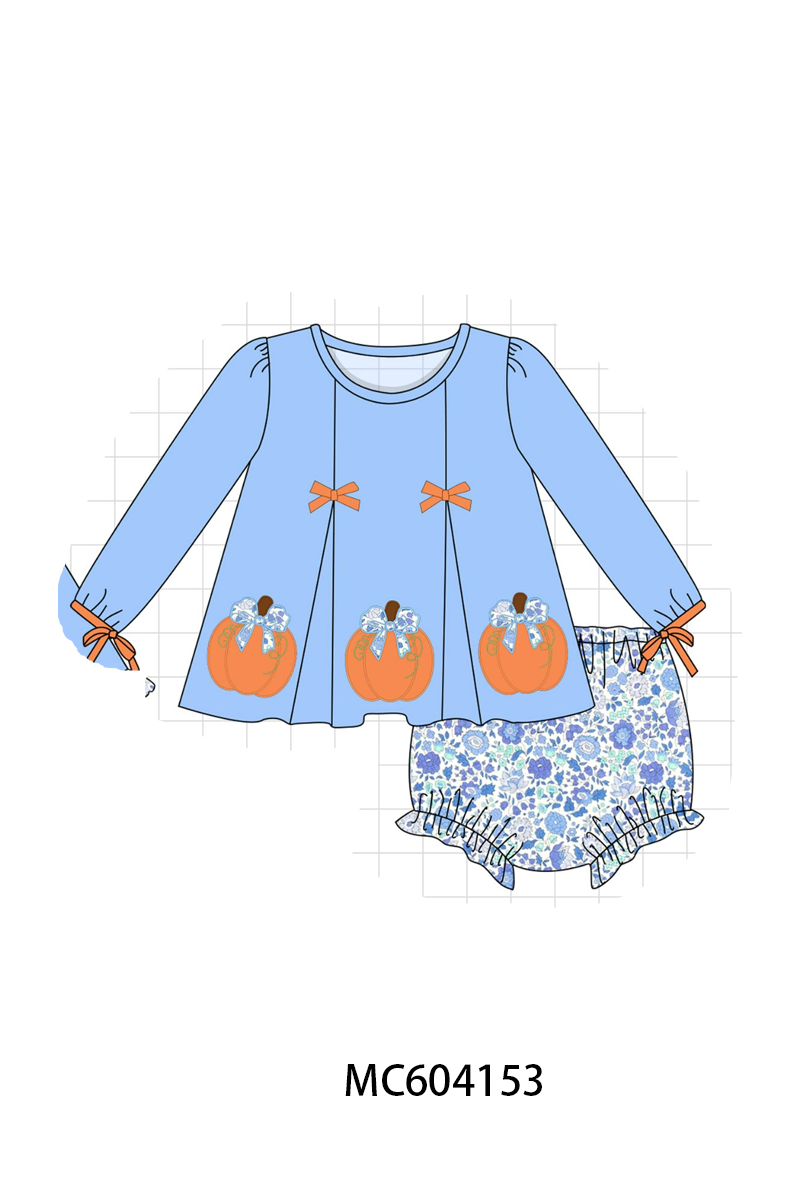PO86 Blue pumpkin applique collection