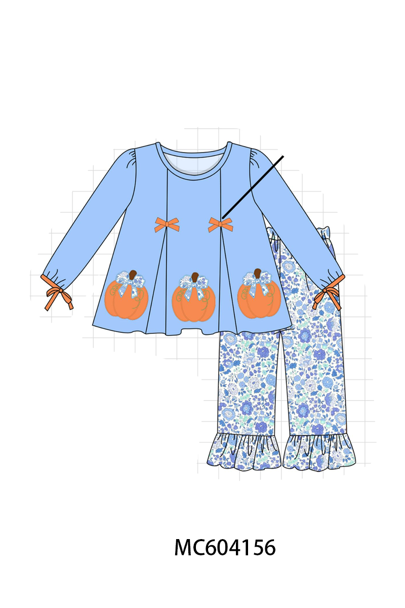 PO86 Blue pumpkin applique collection