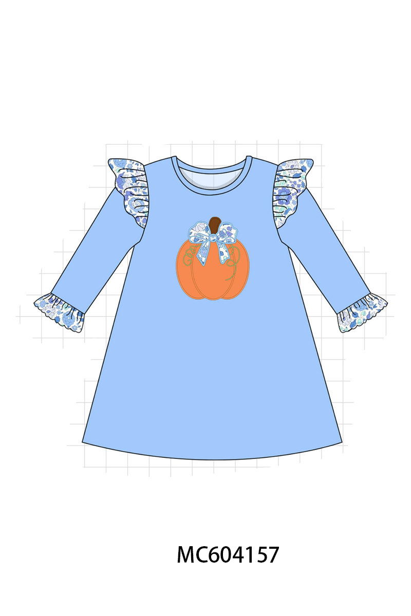 PO86 Blue pumpkin applique collection