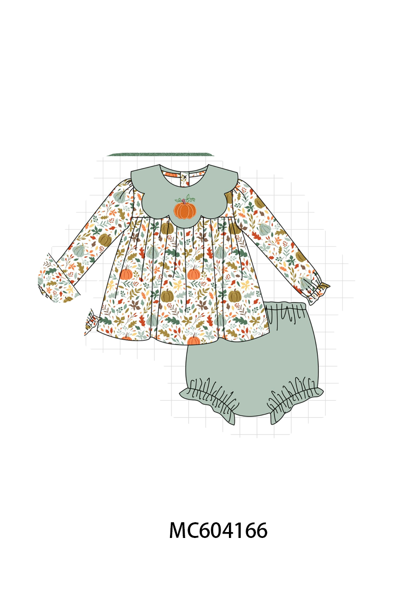PO86 Pumpkin leaves embroidery collection