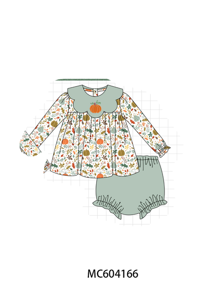 PO86 Pumpkin leaves embroidery collection