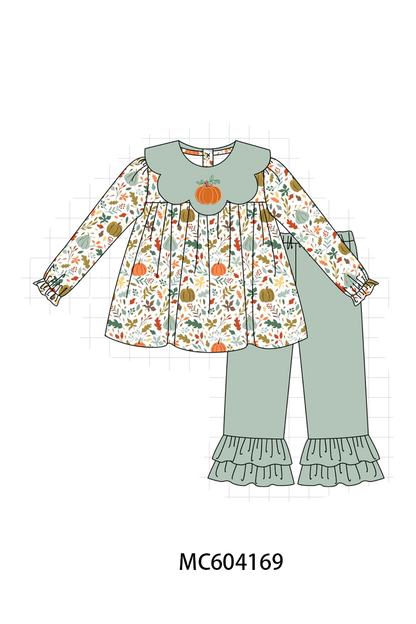 PO86 Pumpkin leaves embroidery collection