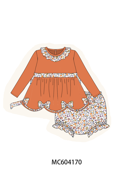 PO86 Floral bow embroidery collection