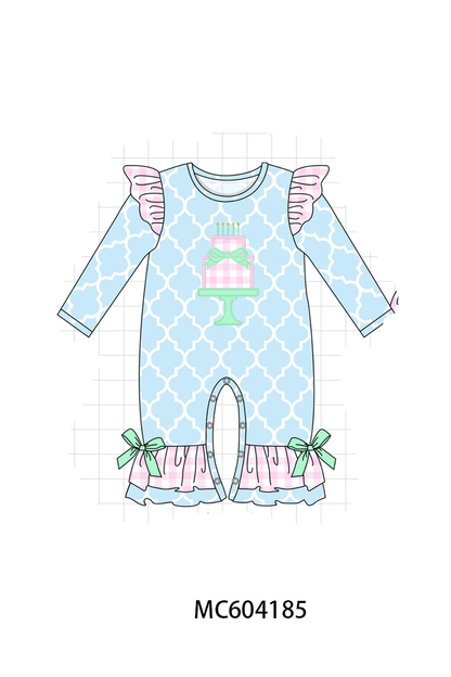 PO86 Blue birthday cake applique collection