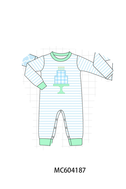 PO86 Blue birthday cake applique collection