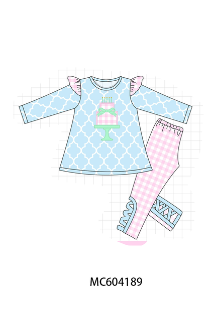 PO86 Blue birthday cake applique collection