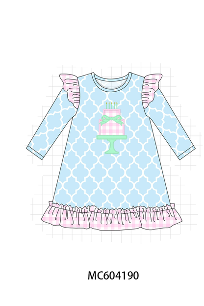 PO86 Blue birthday cake applique collection