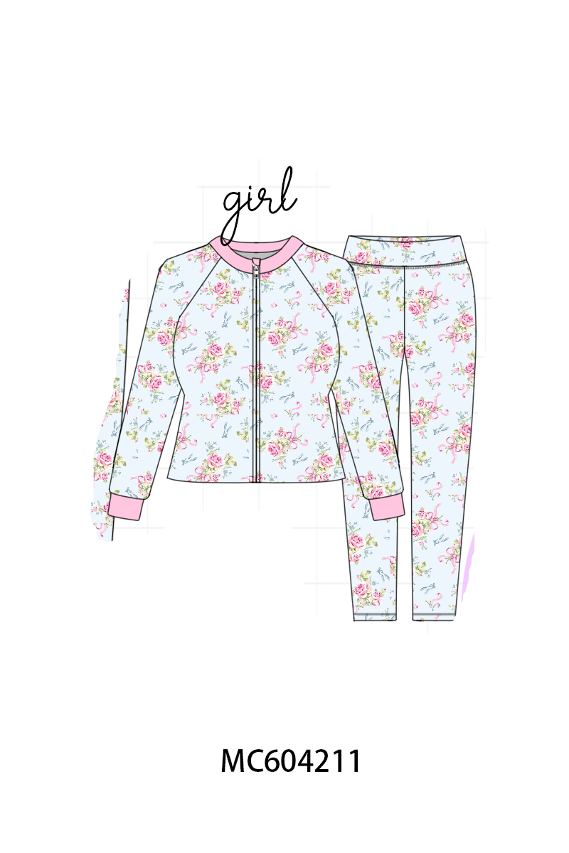 PO86 Multicolored floral print mom&me active pants set collection