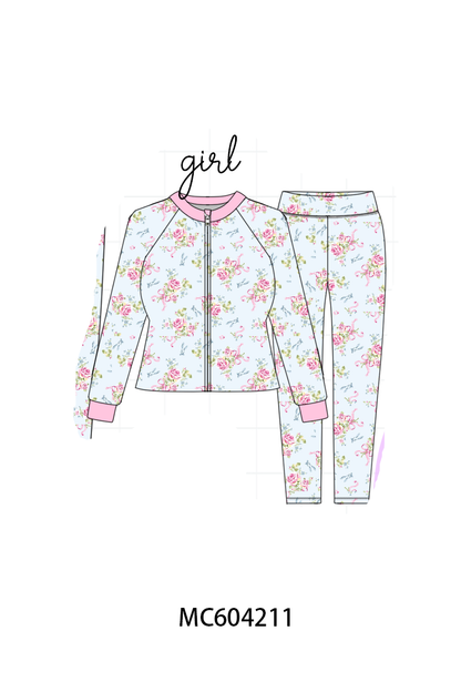 PO86 Multicolored floral print mom&me active pants set collection