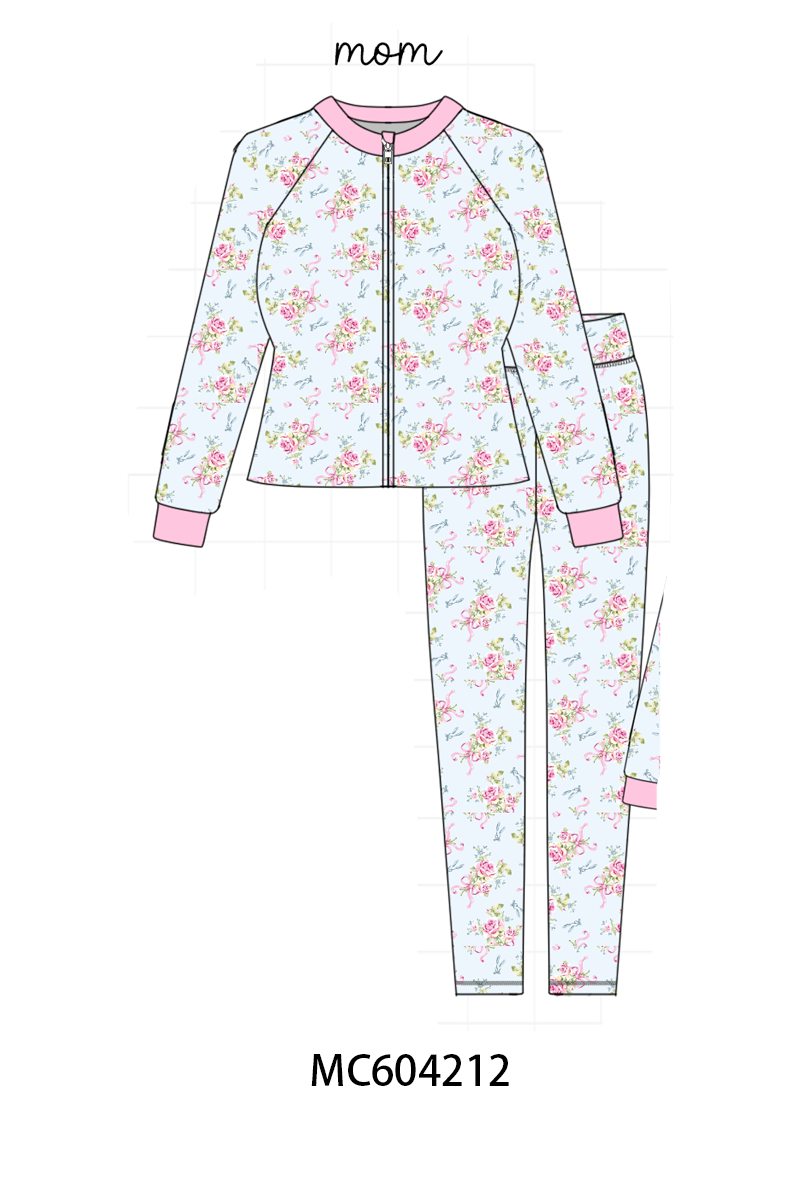 PO86 Multicolored floral print mom&me active pants set collection