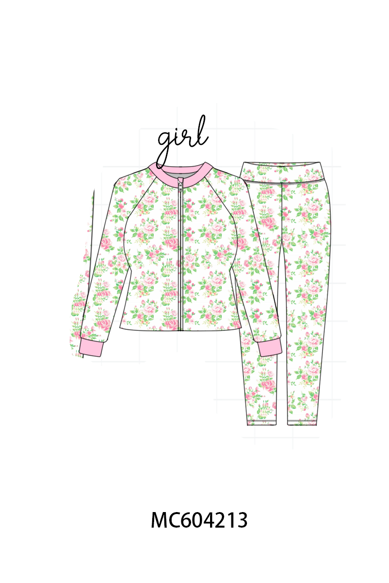 PO86 Multicolored floral print mom&me active pants set collection