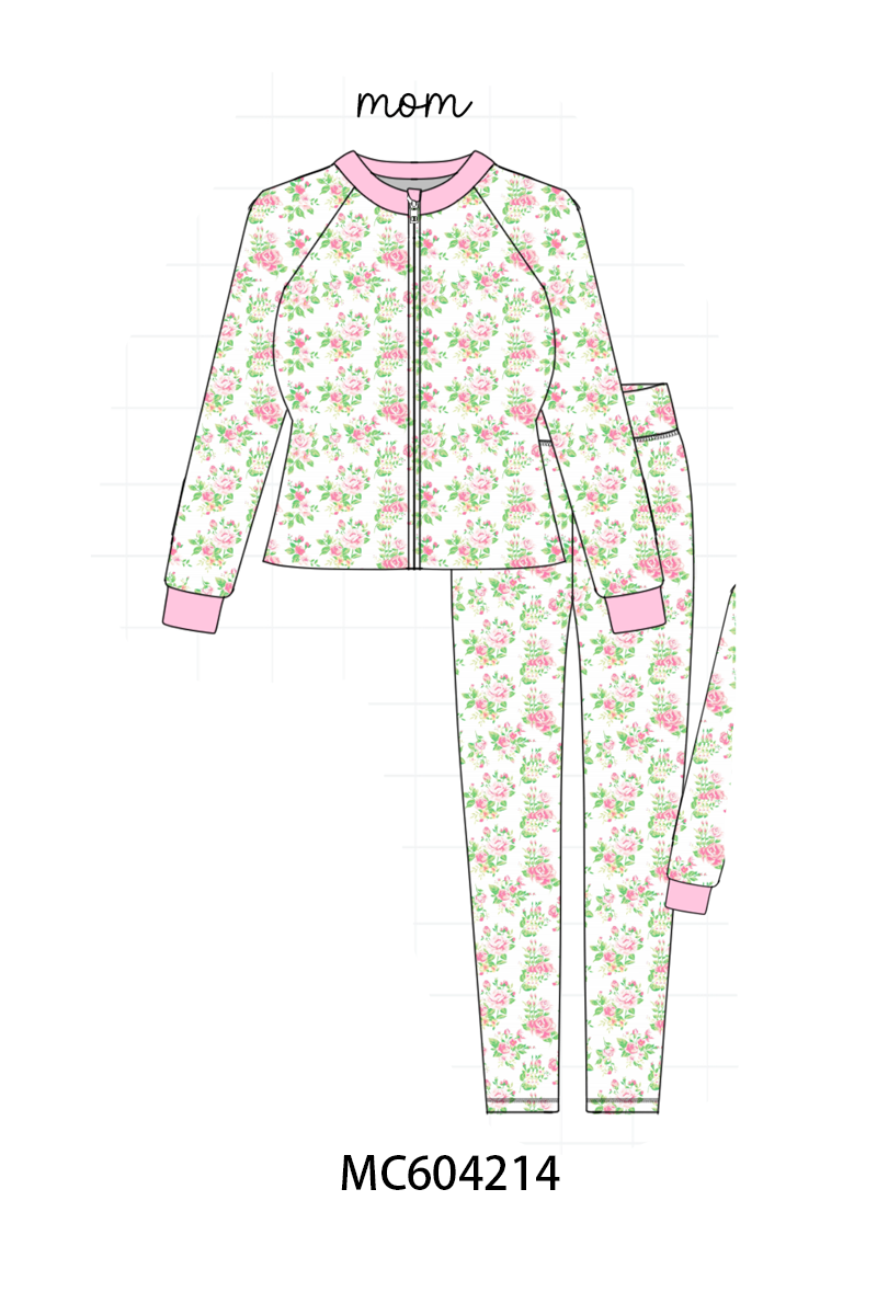 PO86 Multicolored floral print mom&me active pants set collection