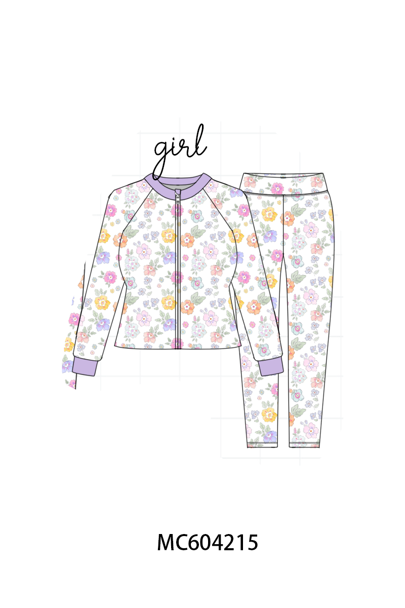 PO86 Multicolored floral print mom&me active pants set collection