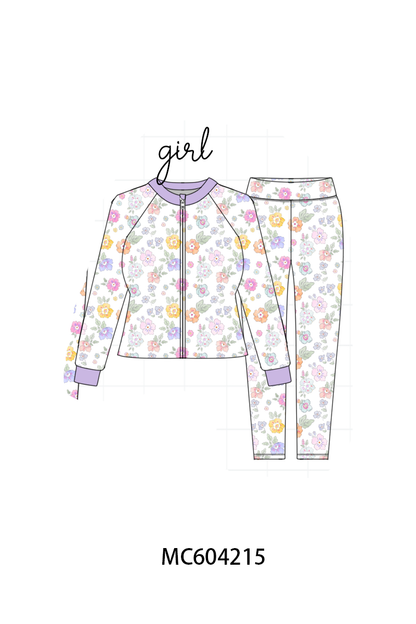 PO86 Multicolored floral print mom&me active pants set collection