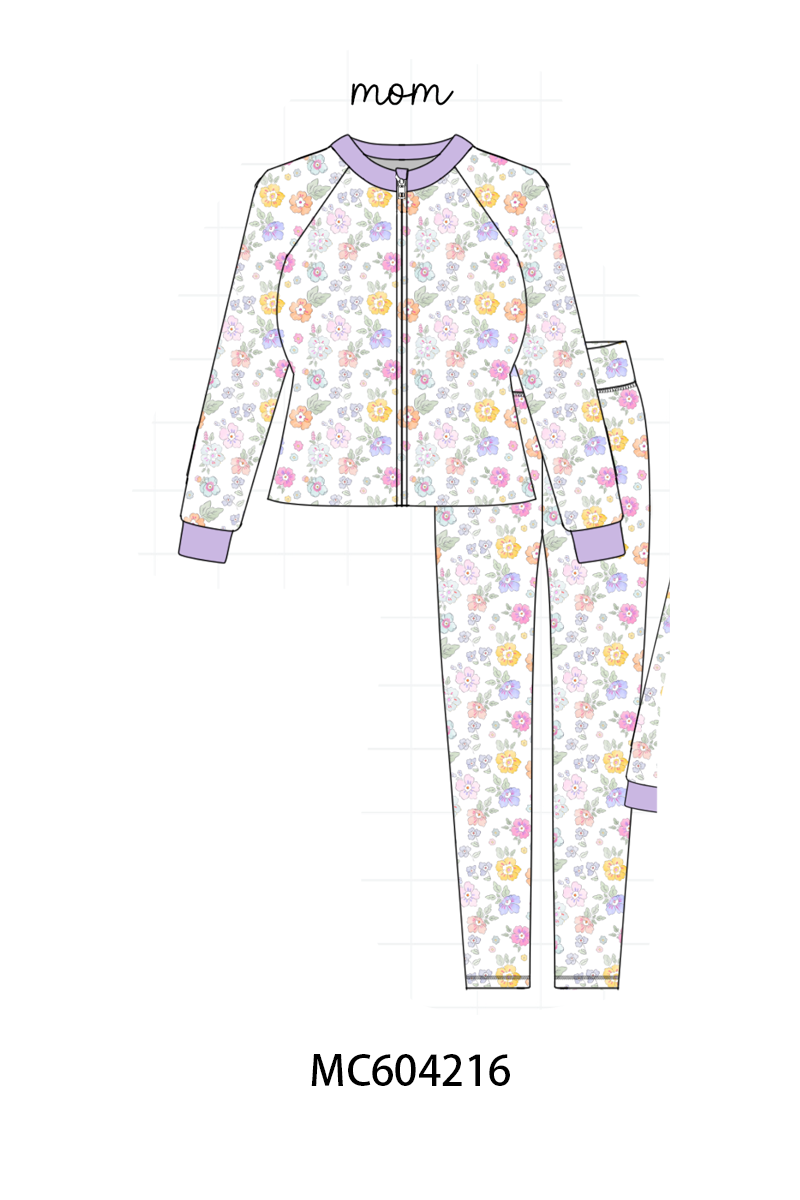 PO86 Multicolored floral print mom&me active pants set collection